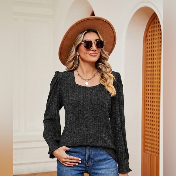 Whispering Winds Women’s Puff Sleeve Sweater - Picture 1 of 5